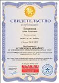 Свидетельство о публикации на сайте МААМ,ru